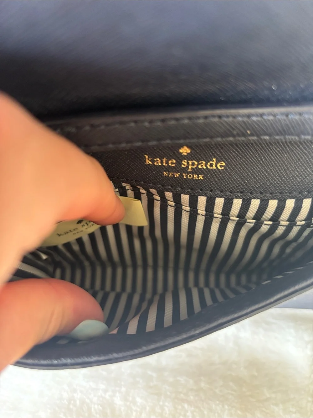 Kate Spade Navy Crossbody Bag with Gold Chain